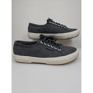 Superga Wool Flannel Grey Lace-up Sneakers Unisex Men's 6.5 or Women's size 8